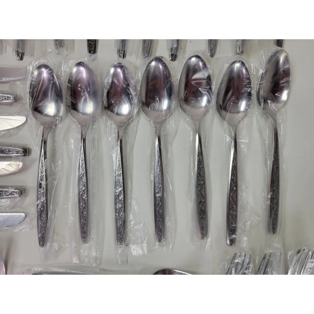 Vintage NIB Continental Gypsy Stainless Flatware 50pc‎ Service 8 Settings Japan
